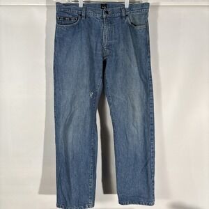 Hugo Boss Jeans Mens 36x30 Blue Slim Straight Fit Stretch Medium Wash Denim Y2K